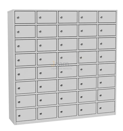 Вешалка Офисный шкаф с ячейками металлический 40 ячеек с замками ШМСЗ40