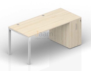 Мебель для персонала Стол с приставным шкафом Tower (2 громмета) STTPG168T072