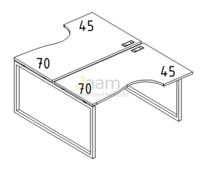 Мебель для персонала Рабочая станция со столами эргономичными "Классика" на металлокаркасе QUATTRO Б4 184 БП